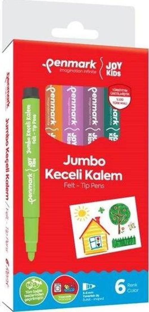 Süper Yıkanabilir Jumbo Keçeli Kalem 6 Lı