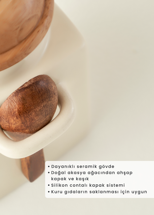 Salt Seramik Kavanoz Krem (330 Ml)