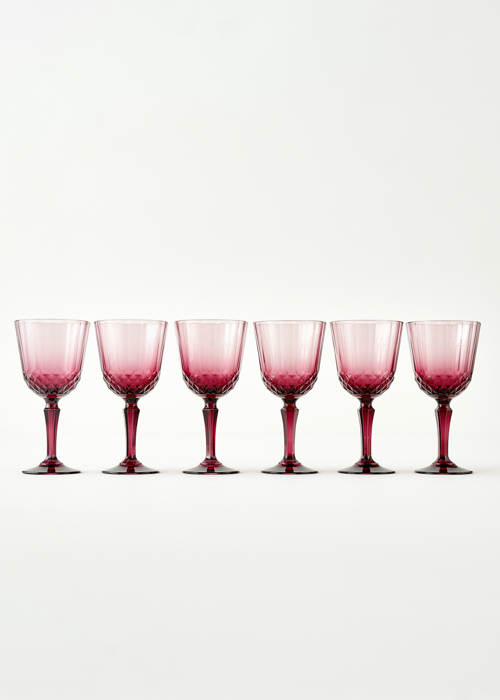 Colore Kesme Kadeh 6Lı Gülkurusu (310 Cc)
