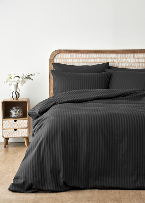 Premium Tencel King Size Saten Nevresim Seti Antrasit (240x220 cm)
