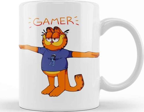 Gamer Garfield Crazy Frog T Pose 01 Kupa Bardak Porselen