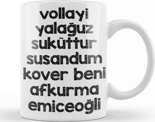 Karadeniz Sözleri Afkurma Emiceoğli Kupa Bardak Porselen