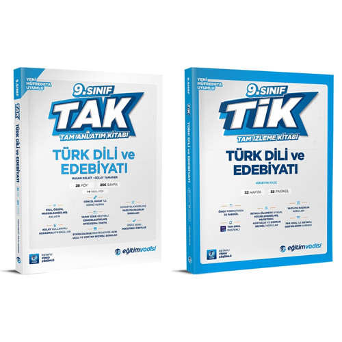 Eğitim Vadisi 2025 9. Sınıf Türk Dili Ve Edebiyatı Tak Tam Anlatım + Tik Tam İzleme Seti 2 Kitap