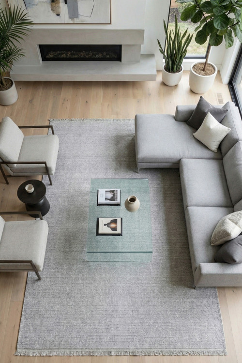 Orjin Premium Gri Halı-Salon-Oturma Odası–Özel Ölçü-Yumuşak-Tozumaz-Robot Süpürge-Modern