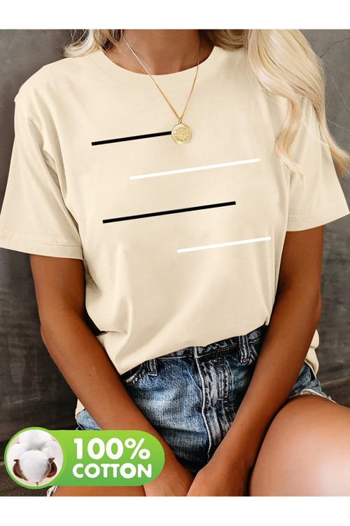 Unisex Oversize Tişört Minimal Çizgi Desenli
