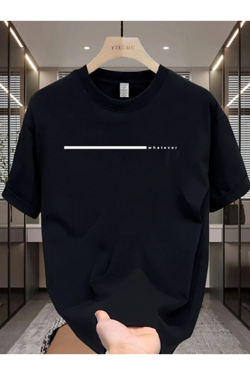 Unisex Oversize Tişört Whatever Yazılı