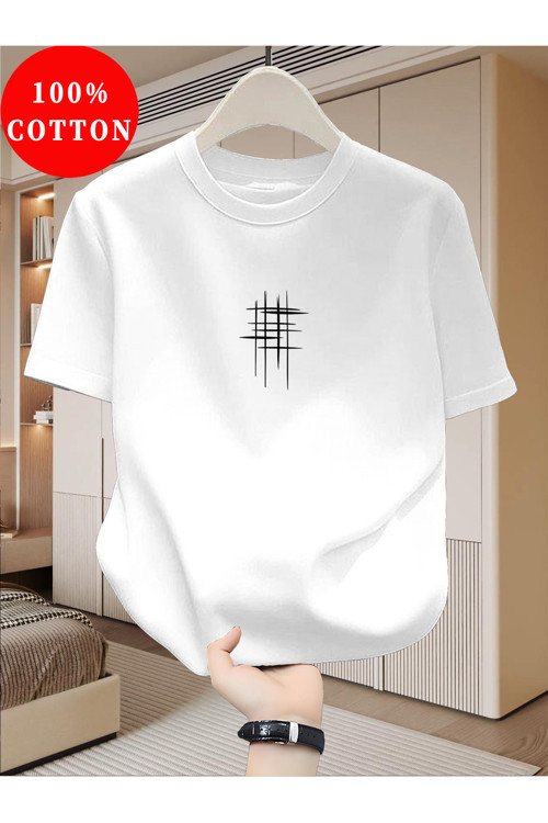 Unisex Oversize Tişört Minimal Çizgi Baskılı