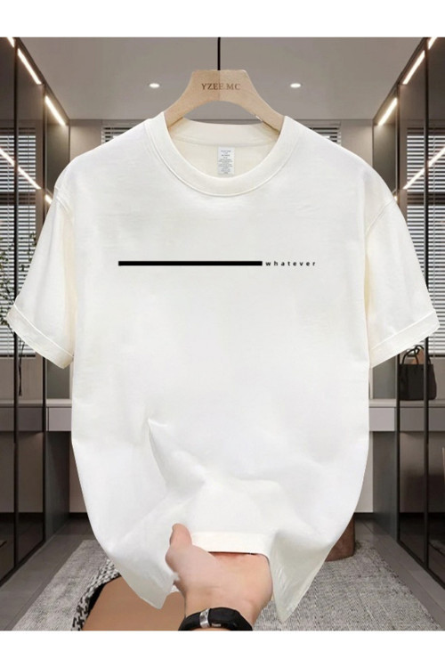 Unisex Oversize Tişört Whatever Yazılı