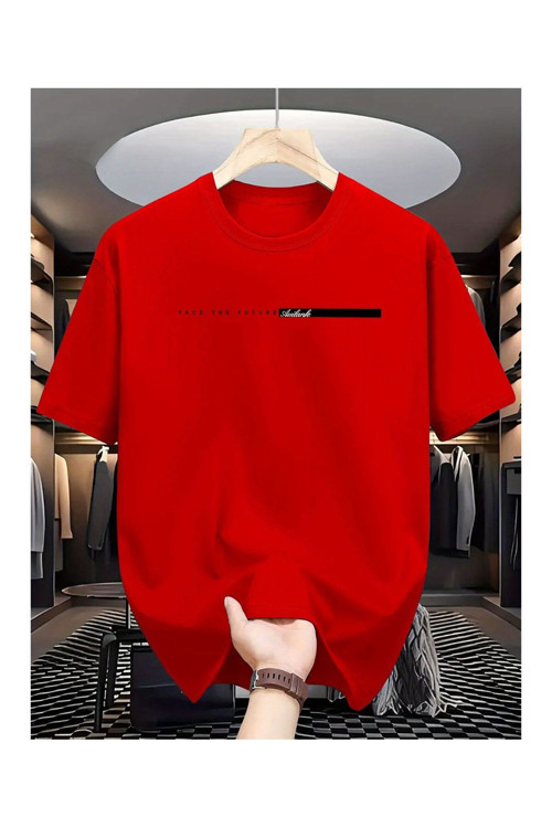 Unisex Oversize Tişört Face The Future Yazılı