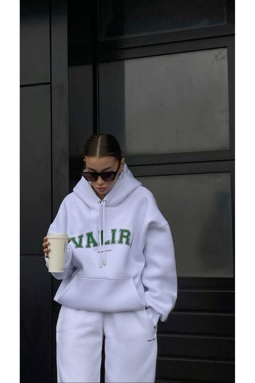 Baskılı Kapüşonlu Sweatshirt Hoodie