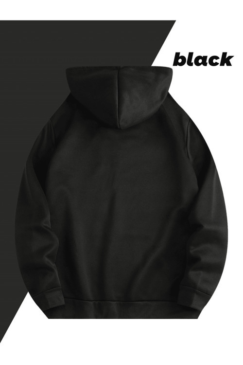 Unisex Oversize Kapüşonlu Sweatshirt Smile Face Desenli
