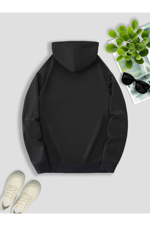 Unisex Oversize Kapüşonlu Sweatshirt Kame Yazılı