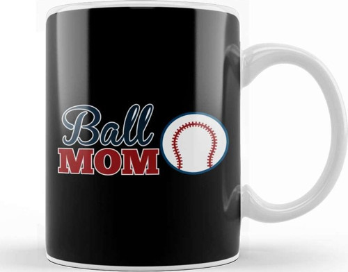 Ball Mom Cute Baseball Softball Mom Kupa Bardak Porselen