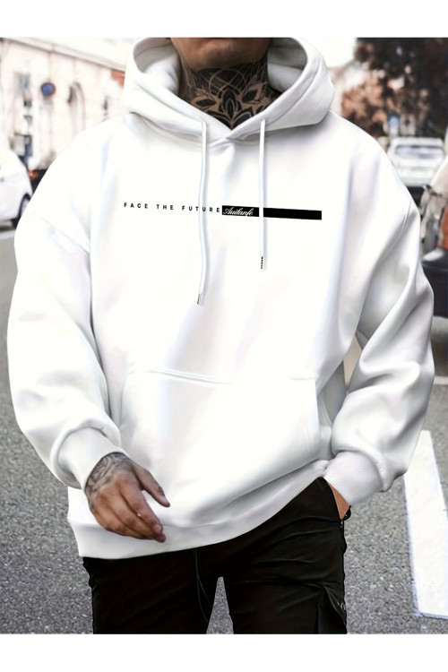 Unisex Oversize Kapüşonlu Sweatshirt Face The Future
