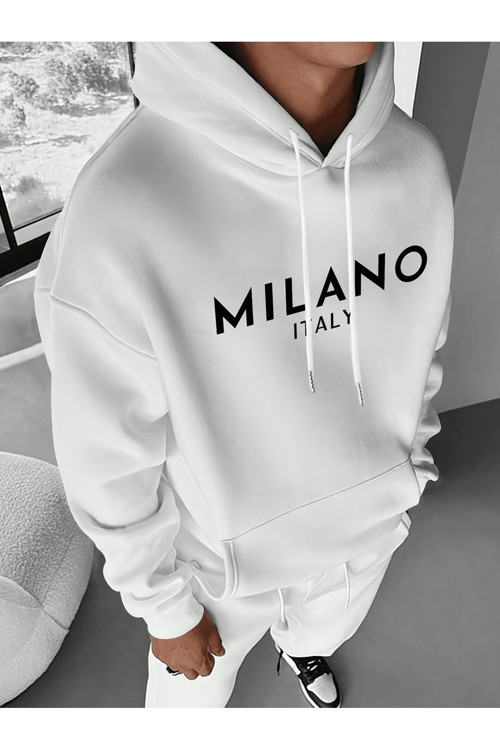 Unisex Oversize Kapüşonlu Sweatshirt Milano Italy Yazılı