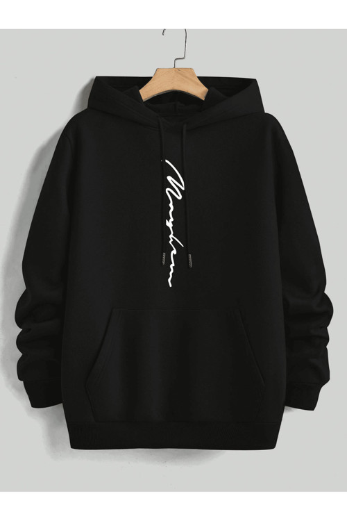 Unisex Oversize Kapüşonlu Sweatshirt Maybe Yazılı