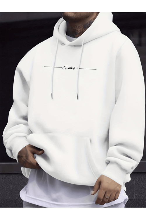 Unisex Oversize Kapüşonlu Sweatshirt Grateful Yazılı
