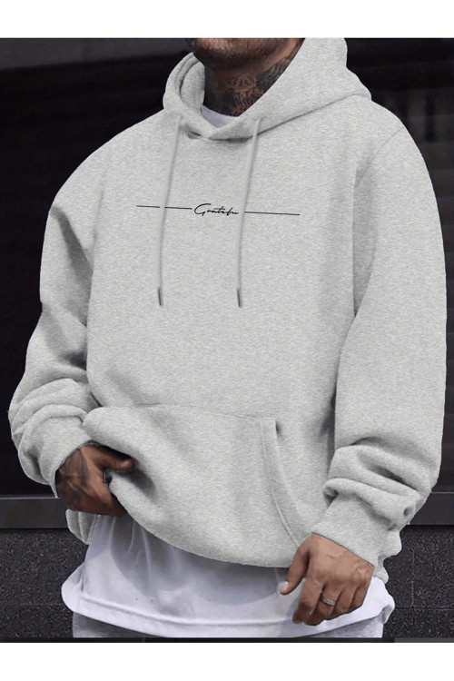 Unisex Oversize Kapüşonlu Sweatshirt Grateful Yazılı