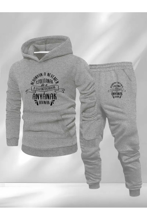 Unisex Oversize Anyának Hívnak Baskılı Hoodie & Jogger Eşofman Takımı