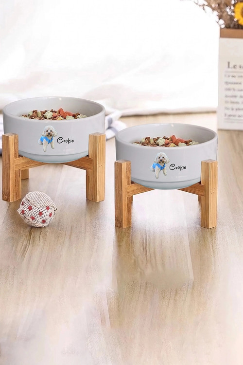 Kedi Köpek Beslenme Mama Su Kabı 500Ml Evcil Hayvana Özel Fotoğraflı isimli Seramik Kase