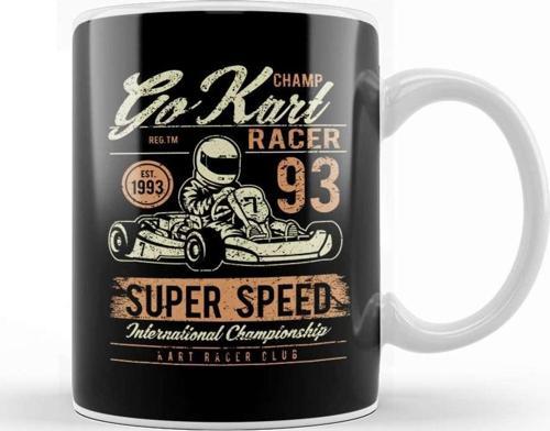 Go Kart Champion Racer Super Speed Kupa Bardak Porselen