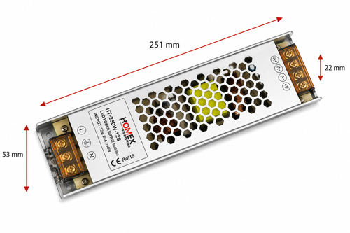 A Kalite 12v 20a Ultra Slim Kasa Trafo, 12v 20a İnce Kasa Metal Led Adaptörü