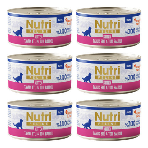 Kitten Pate 70Gr Pate Tavuk Etli Ton Balıklı 6Adet Yaş Yavru Kedi Maması