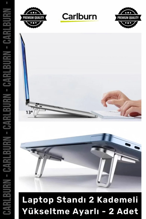 Özel Üretim Ergonomik Katlanabilir Plastik Kaymaz Laptop Standı 2 Kademeli Yükseltme Ayarlı 2 Adet