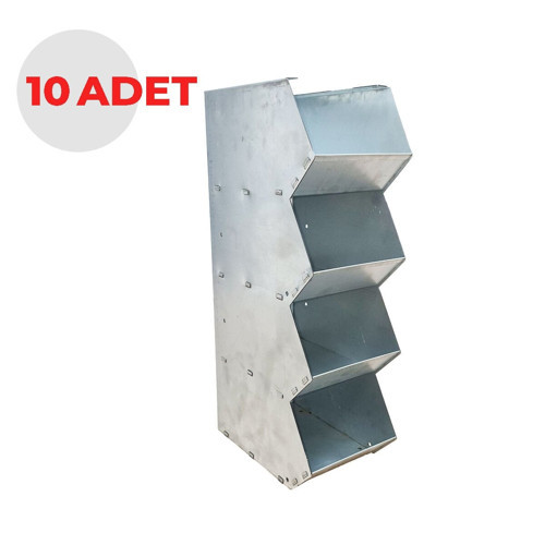 10 Adet 4 Gözlü Modüler Galvanizli Metal Avadanlık Seti - Ekonomik Paket