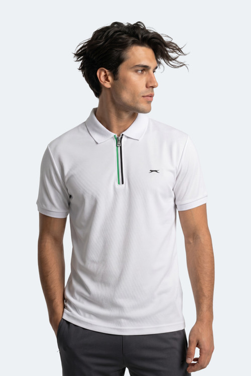 KENSHIN Erkek Polo Yaka Beyaz Tişört