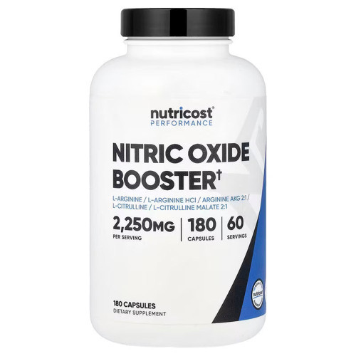 Nitric Oxide Booster L-Arginine L-Arginine HCl Arginine AKG 2:1 L-Citrulline L-Citrulline Malate 2:1 180 Capsules