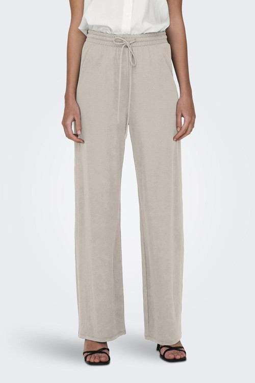 Onljany Regular Fit Yüksek Bel Geniş Paça Bayan Pantolon 15294429 KREM