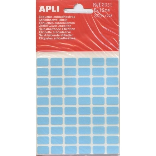 Etiket 8x12 mm Mavi 300 lü (25 paket) / 7500 adet Etiket