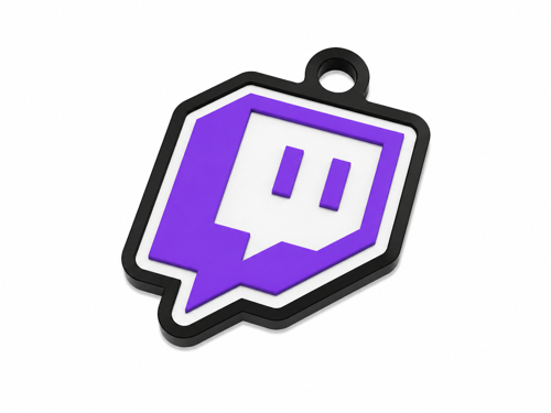 Twitch Logo Anahtarlık Sert Plastik | Yayıncı Temalı Anahtarlık | Gamer Aksesuar |