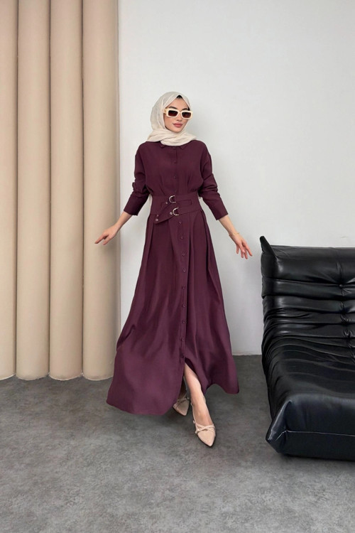Valeno Model Coupra Model Kumaş Kemer Detaylı Elbise