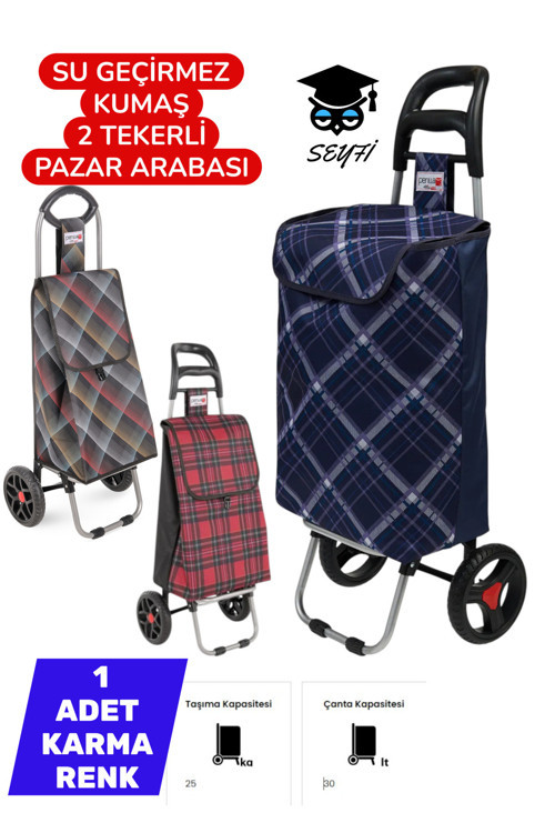 Pazar Arabası patlamaz plastik tekerli 30 lt sabit durma ayaklı renkler karma yollanmaktadır