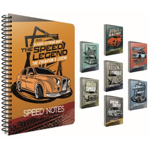 Speed Notes Spiralli Karton Kapak Defter A4 80 YP Kareli