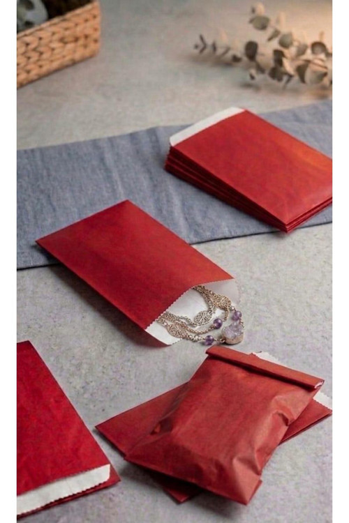 1. Kalite 16X21 Cm ( 15 Adet ) Kırmızı Renk Hediye Paketi, Hediye Poşeti, Kraft Kese Kağıdı