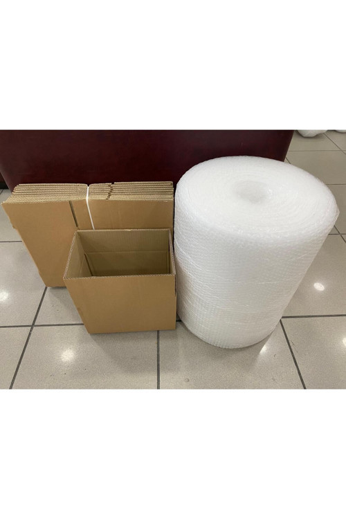 Kutu Taşınma Seti, 30X20X20Cm 5Li Çift Oluklu Boş Karton, Koli Bandı, 40Gr. 5Mt Patpat