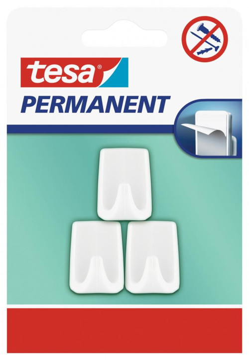 Permanent Askı Plastik Küçük Dikd. Beyaz 3adt 66606