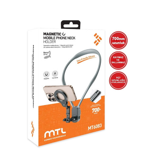 MT6083 360 DERECE AYARLANABİLİR BOYUN ASKILI MANYETİK TELEFON TUTUCU