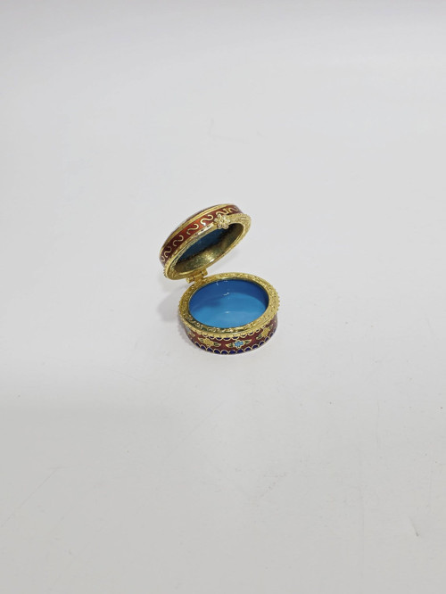 Antika Cloisonne Minyatür Kutu 4,4x2,5cm 078