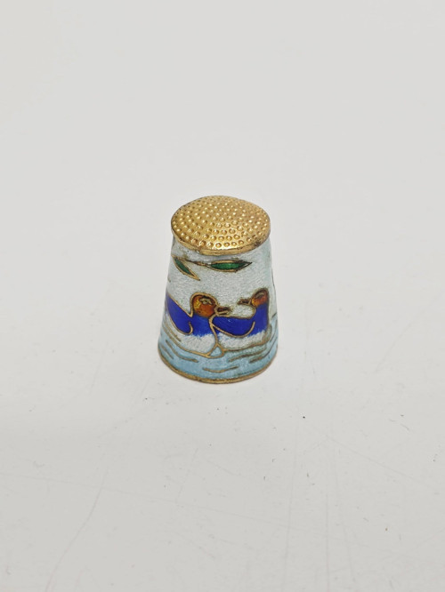 Antika Cloisonne Emaye Yüksük 27,60x21mm 025