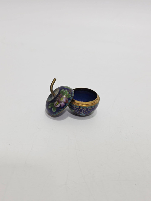 Antika Cloisonne Minyatür Kutu 3,5x3,1cm 162