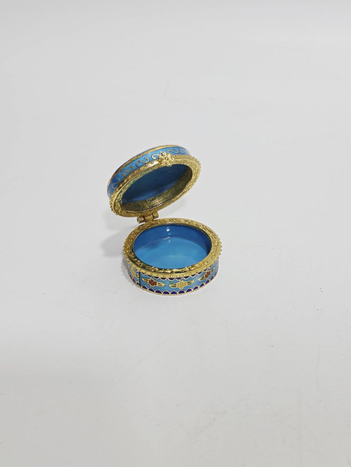 Antika Cloisonne Minyatür Kutu 4,4x2,5cm 073