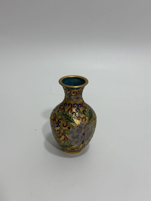 Antika Cloisonne Minyatür Vazo 8,5cm 007