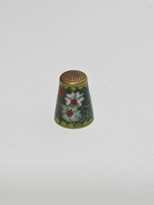 Antika Cloisonne Emaye Yüksük 23,40x18,80mm 048