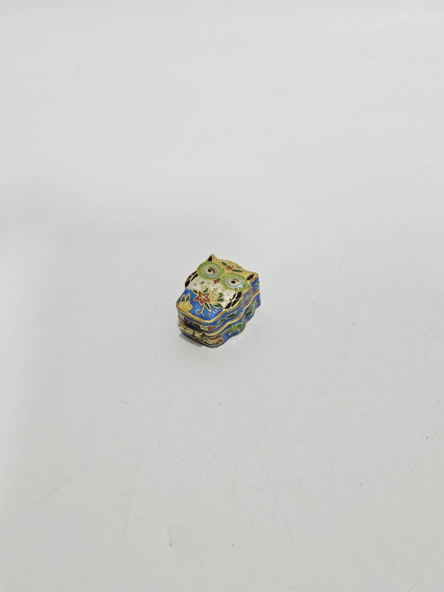 Antika Cloisonne Minyatür Kutu 3,4x2,7cm 086