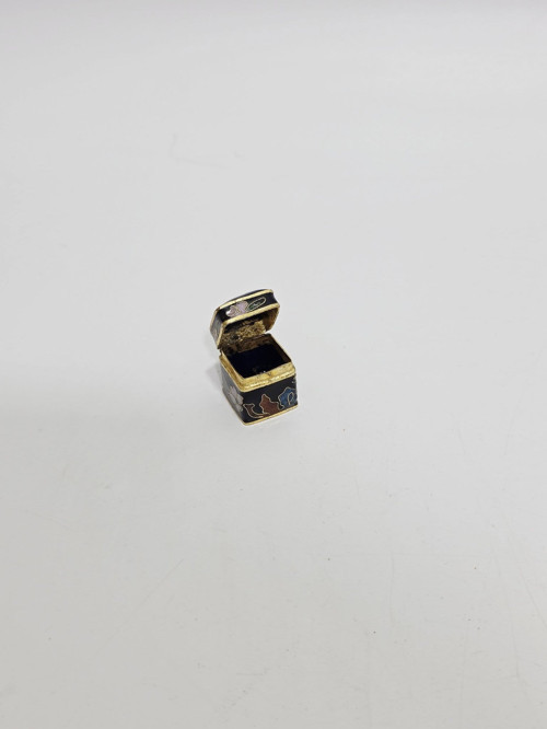 Antika Cloisonne Minyatür Kutu 2x2cm 090