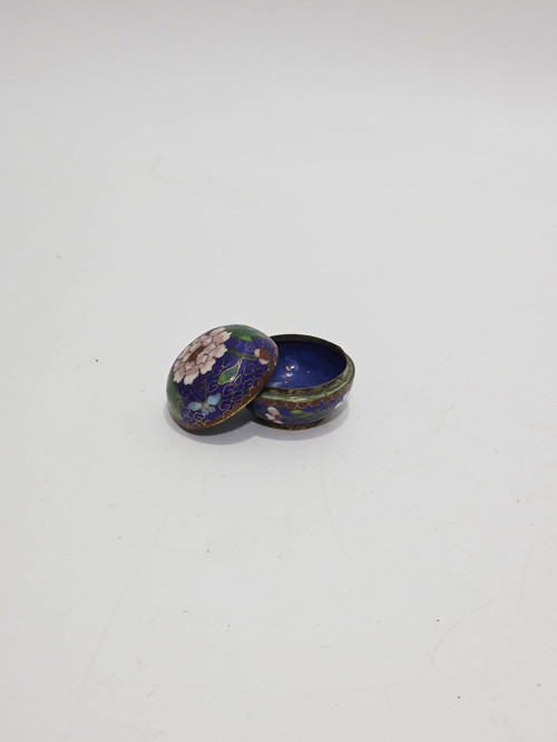 Antika Cloisonne Minyatür Kutu 3,5cm 010